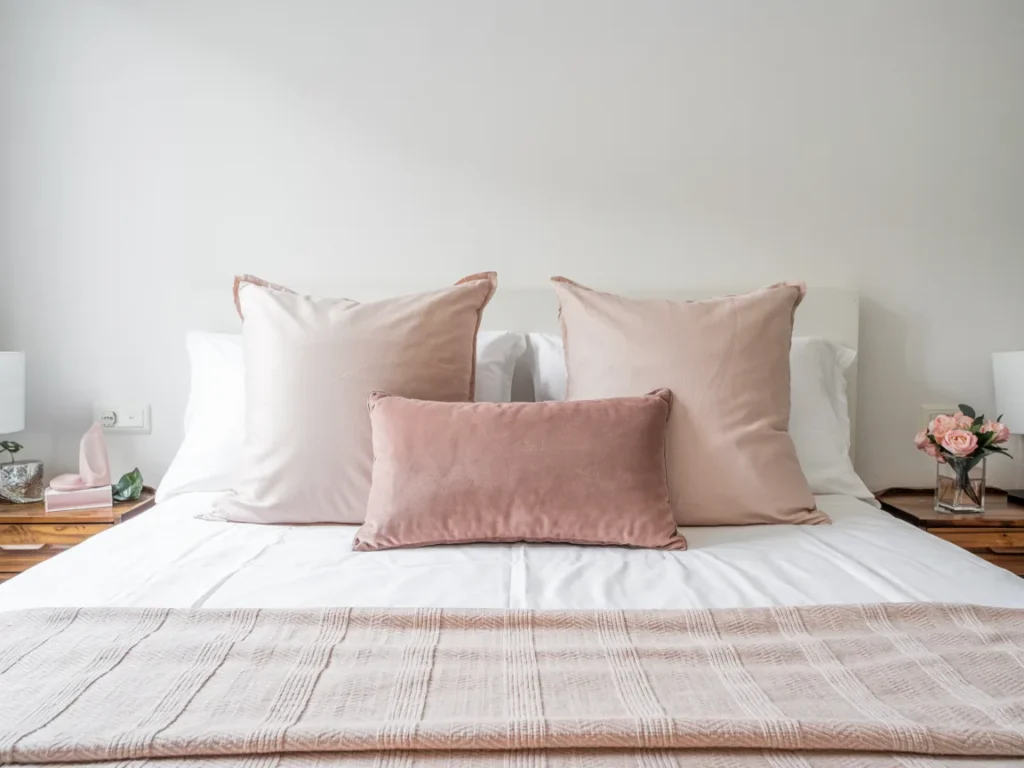 pink decorative pillows