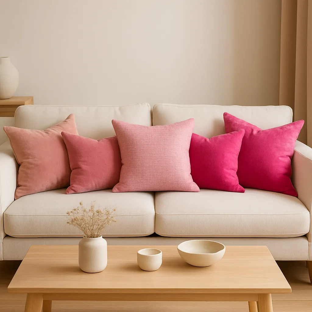 pink decorative pillows