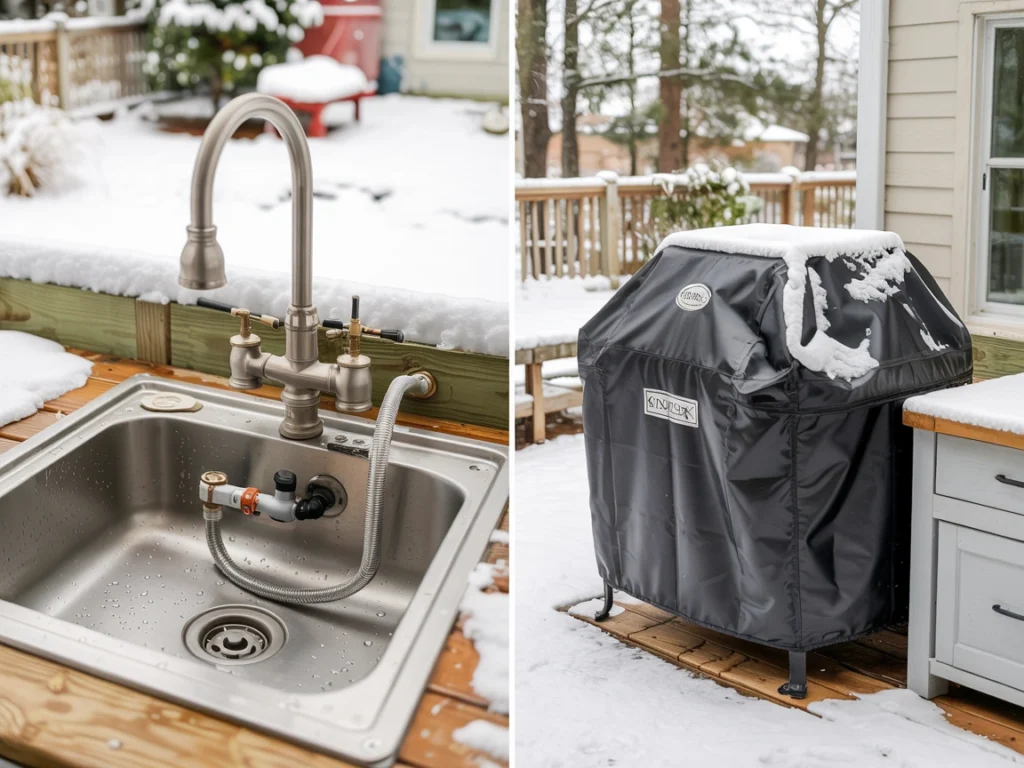 winterize outdoor kitchen sink, outdoor sink cover