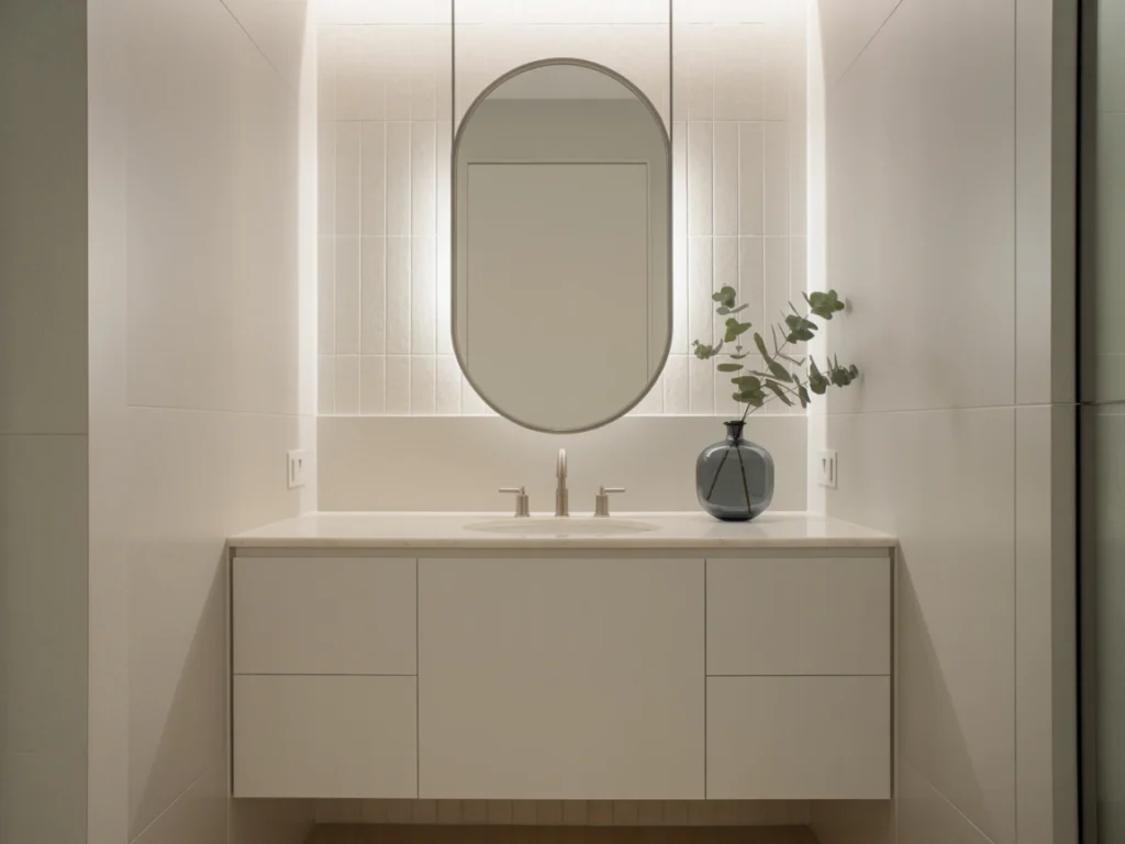frameless oval bathroom mirror, modern bathroom mirror
Mots-clés couverts