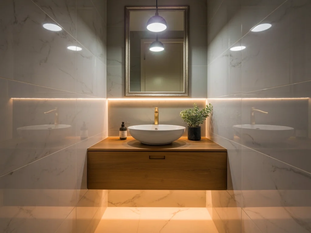 floating vanity small bathroom modern design