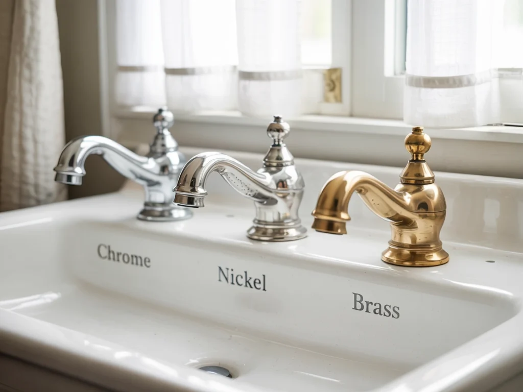 chrome vs brass faucet, brass bathroom sink faucet