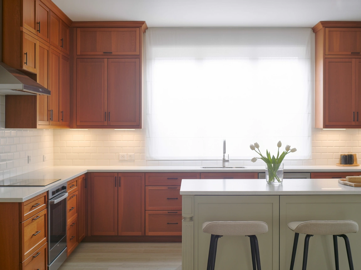 How to Update Cherry Wood Kitchen Cabinets Without Painting Them