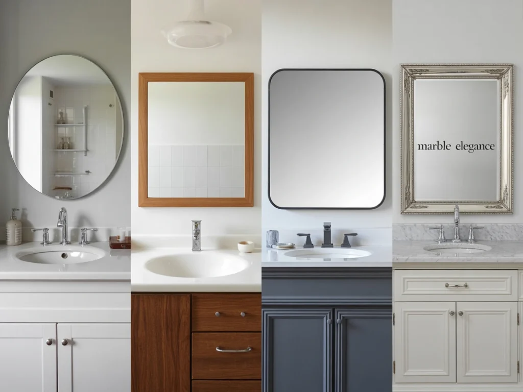 frameless oval mirror, framed oval bathroom mirror