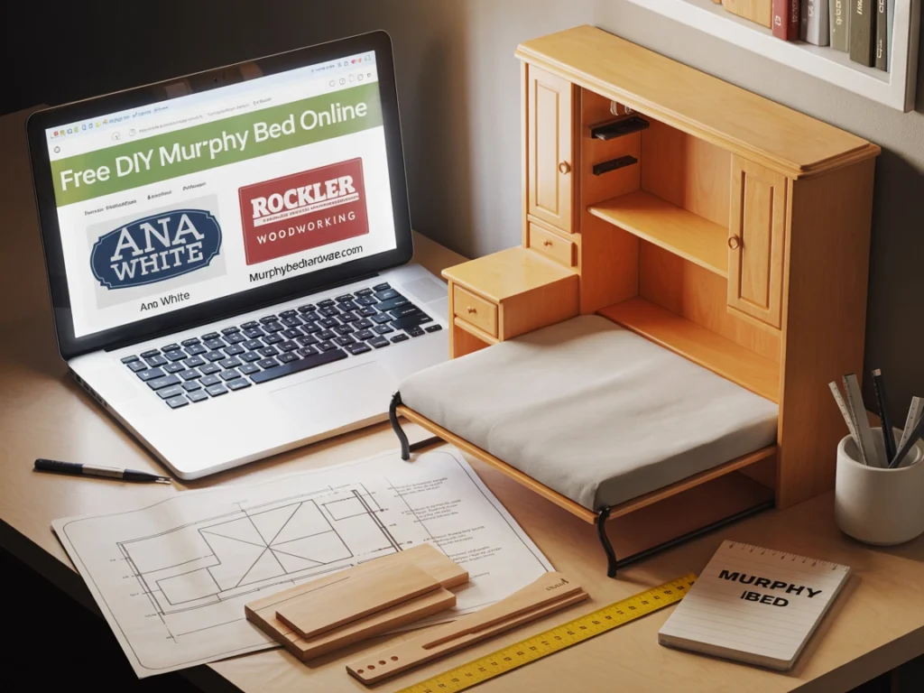 Selection of free DIY Murphy bed plans and cut list templates from trusted websites"